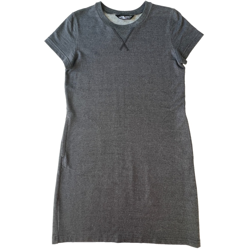 The North Face T-Shirt Dress Womens S Gray Short Sleeve Activewear Mini Pocket